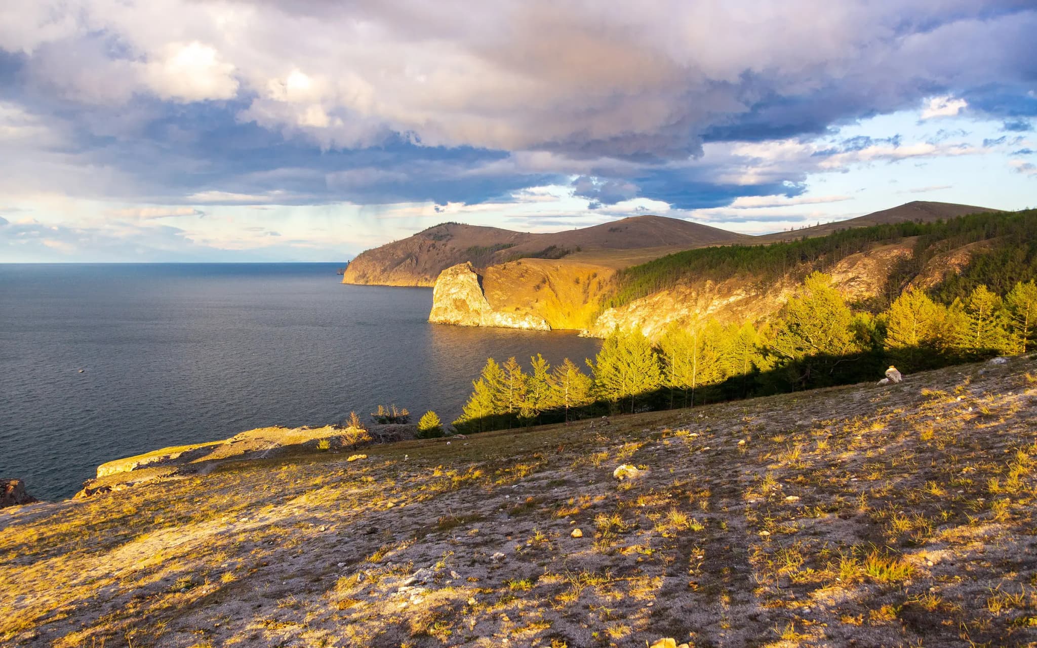 Olkhon Island, Capes at sunset, Lake Baikal, Russia